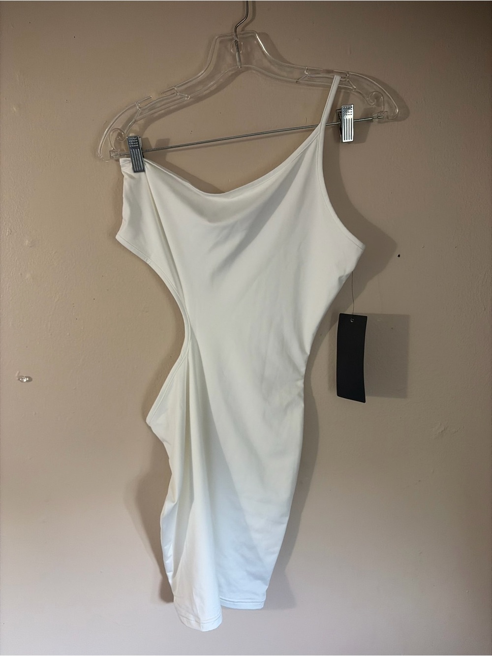 Sorel White One-Shoulder Cutout Bodycon Dress